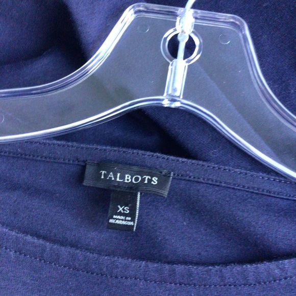 Navy Blue Talbots eyelet top XS - Picture 2 of 6